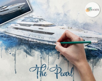 Sailor Gift, Custom Watercolor Sailboat Portrait from Photo, Boat Lovers Gift, Sail boat, Sailor gifts, Sailing art,Sailboat painting,Canvas