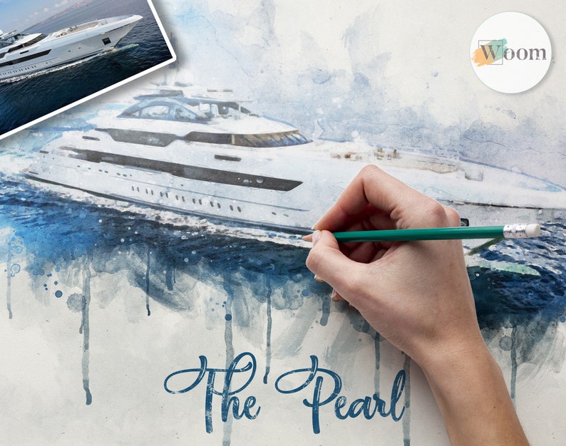 Sailor Gift, Custom Watercolor Sailboat Portrait from Photo, Boat Lovers Gift, Sail boat, Sailor gifts, Sailing art,Sailboat painting,Canvas