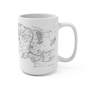 Mittelerde Karte Tasse 15oz | Herr der Ringe Kaffee Geschenk