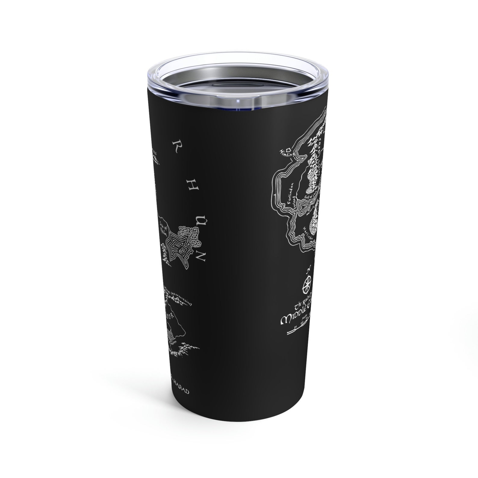 Middle Earth Map Tumbler 20oz Black Lord of the Rings Gift - Etsy