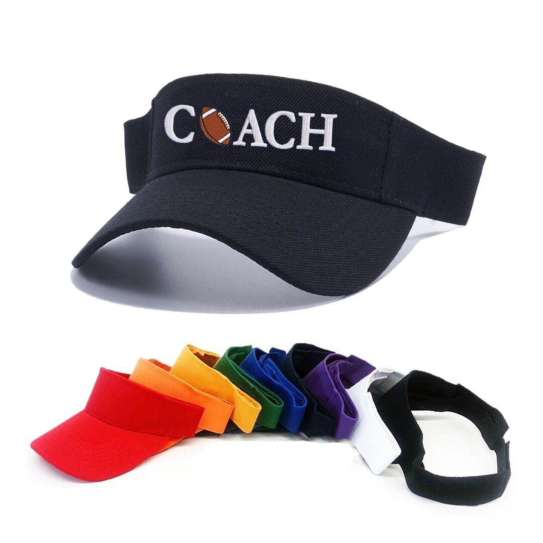 Football Coach Visor Hat Coach Embroidered Sun Visor Custom Etsy