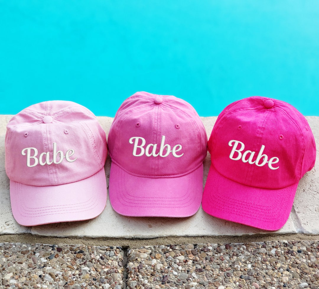 Babe Embroidered Pink Cap Hat Girls Pink Cap Custom Text Etsy