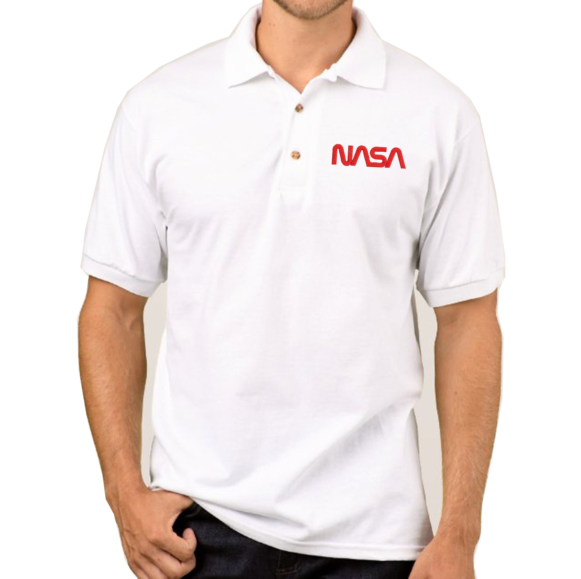 NASA white polo shirt