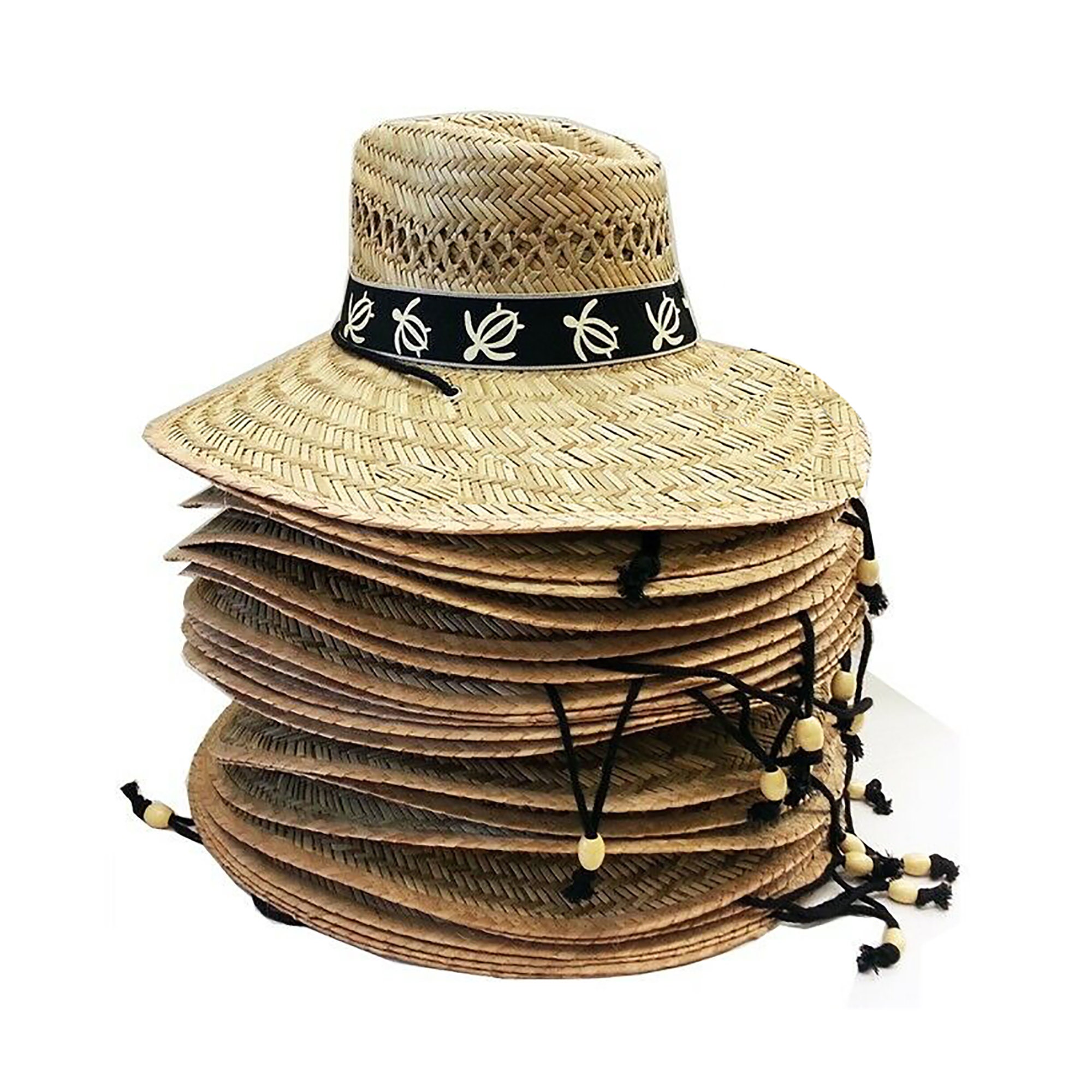 Turtle Band Straw Hats in Bulk Lot of 