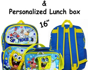 spongebob backpack and lunchbox