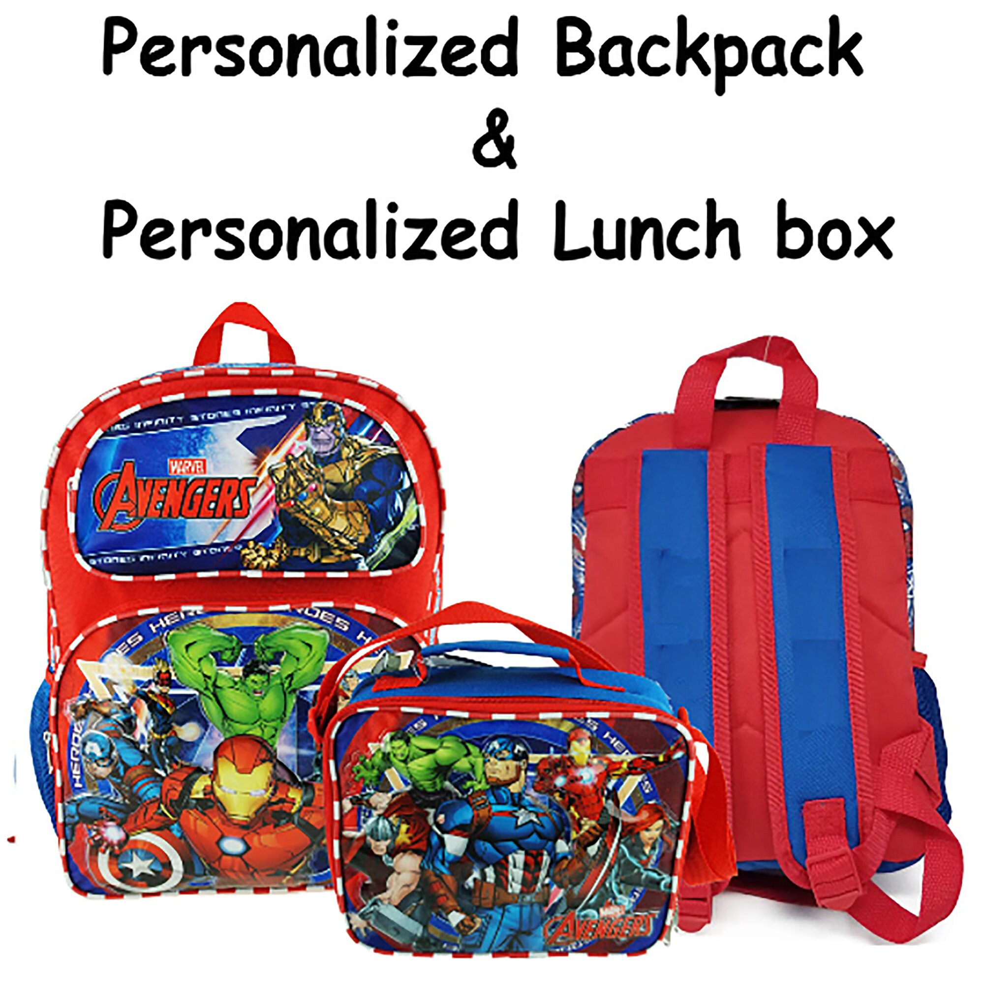 16 Avengers Backpack & Lunch Box Set / Available to Add Etsy