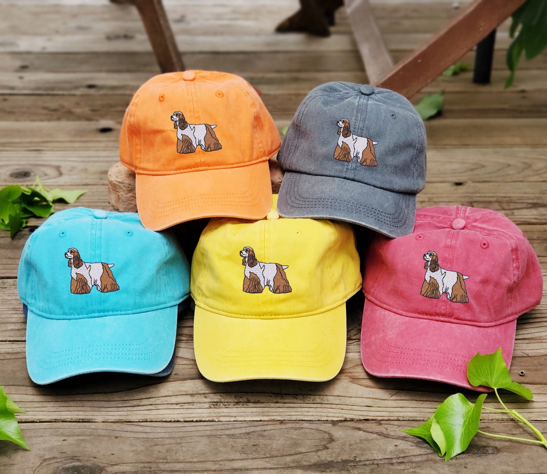 Cocker Spaniel Dog Embroidered Dad Hat, Spaniel Dog Baseball Cap