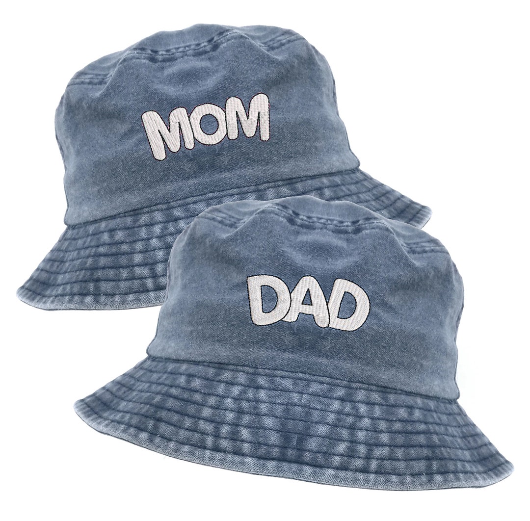 MOM & DAD Hats Set of 2 Bucket Hats Vintage Bucket Hat Mom Etsy