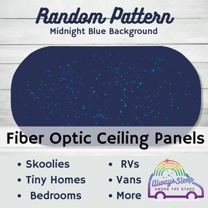 Fiber Optic Ceiling Panel for bedroom, tiny home, RV, Skoolie, Van Life - Random Pattern Midnight Blue Solid Background