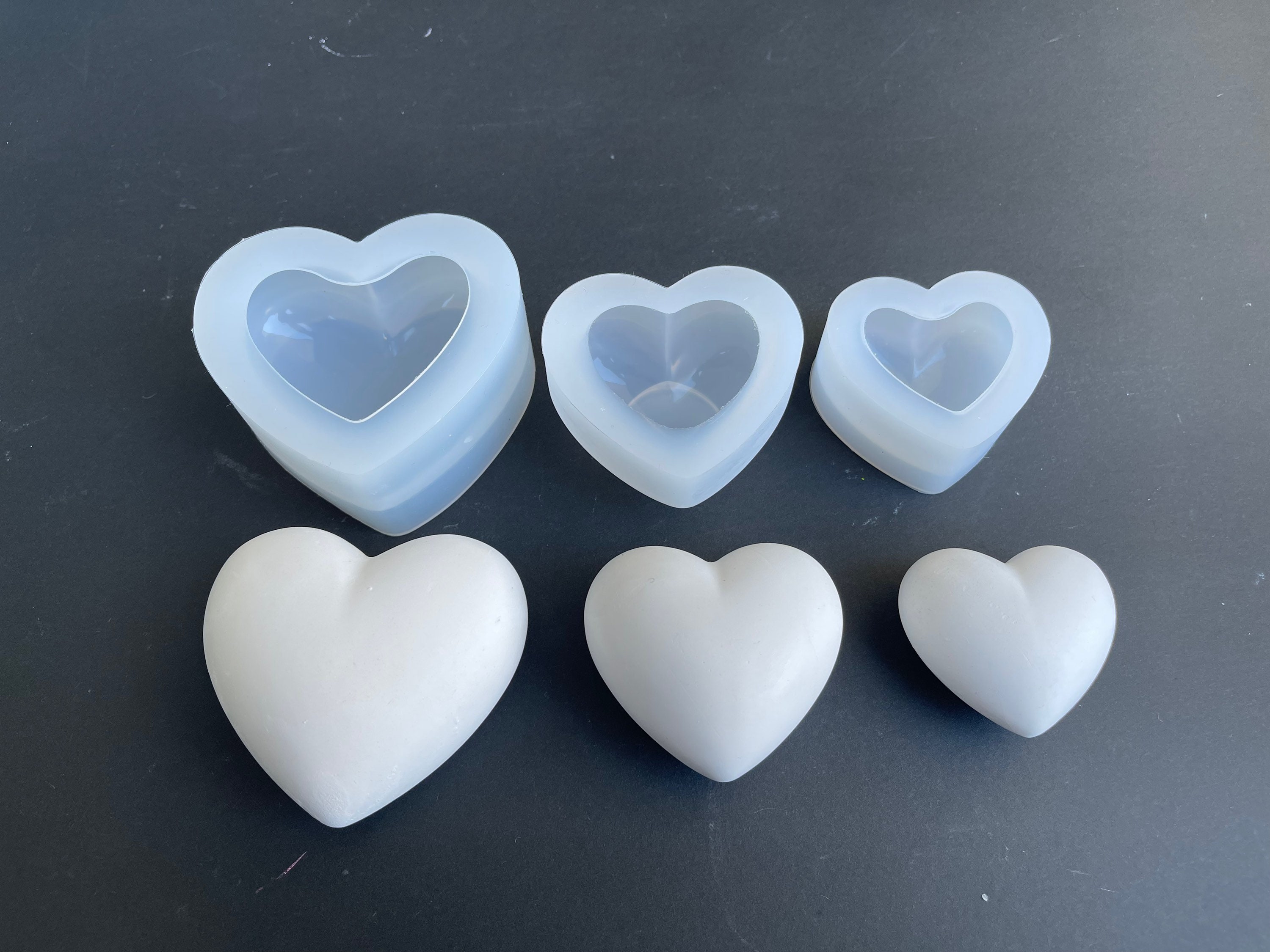 Silicone Large Heart Mold 4 Pcs Set Love Words Pattern Resin Epoxy