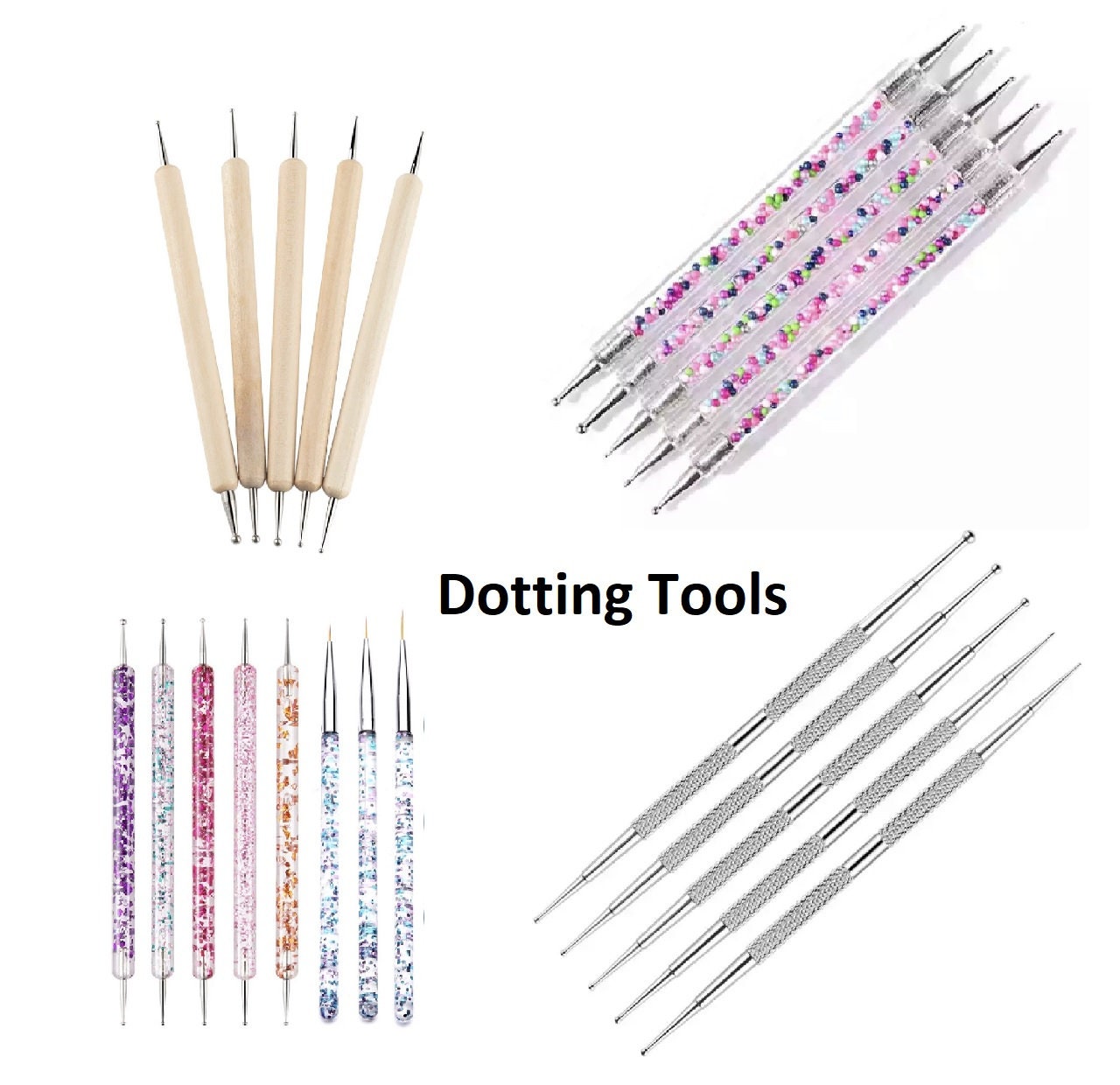 Nail Art and Polymer Clay Dotting Tool, Set of 5 pigment Tower 