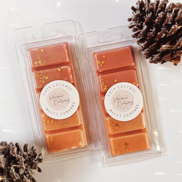 MANDARIN & CRANBERRY |  Soy Wax Melts Snap Bars Christmas |  Home Fragrance, Christmas Stocking Filler Table Presents | Gift for Her