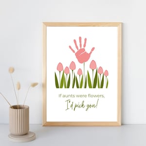 Wenn Tanten Blumen wären, würde ich dich wählen | Handabdruck Printable | DIY Muttertagskarte | Geburtstagskarte für Tante | Sofort Download