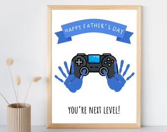 You&#39;re Next Level Father&#39;s Day Hand Print Printable | Kid&#39;s Craft | DIY Personalized Gift for Him | Baby Keepsake
