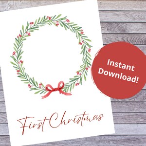 Baby's First Christmas Printable | Personalized Handprint Keepsake With ...