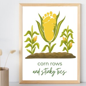 Corn Rows and Stinky Toes Corn on the Cob Printable | DIY Fall Baby Keepsake Craft | Fall Activity | Nursery Decor