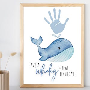 Tenha um ótimo aniversário Whaley Handprint Keepsake Printable | Presente de aniversário DIY | Cartão de aniversário | Decorações de aniversário