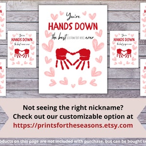 Best Grandpa Hands Down Hand Print Printable | Children's Valentine's ...