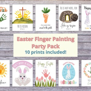 Confezione per la festa di pittura con le dita per bambini di Pasqua / Pagine di attività pasquali fai da te / Biglietti di pittura con le dita per Pasqua / Lavoretti per bambini / Ricordo per bambini