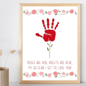 Roses Are Red Hand Print Printable | Baby Keepsake | Toddler Valentines ...