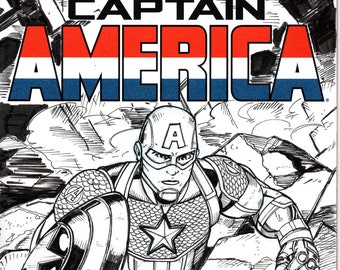 Captain America #1 (2012) Custom Sketch Comic Book Variant Cover