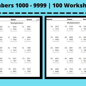 Math Multiplication Worksheets, 400 Practice Math Worksheets With ...