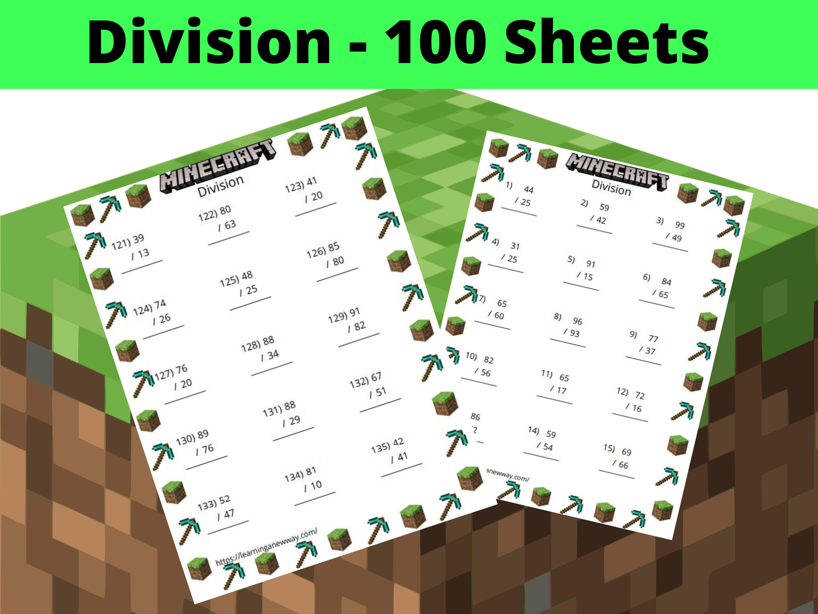 Minecraft Math Worksheets Bundle: 400 Pages of Math Worksheets