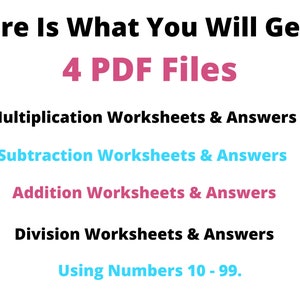 Math Worksheets Bundle: Over 400 Pages of Math Worksheets Including ...