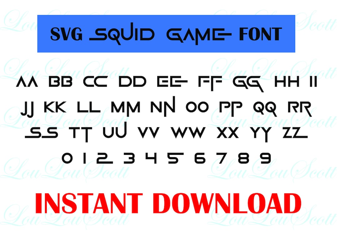 Game of Squids Font SVG Files Full Alphabet Cricut Design - Etsy