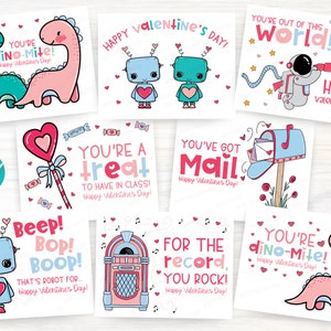 Tarjetas de San Valentín editables para estudiantes de parte de profesores / Etiquetas de regalo divertidas para el día de San Valentín en el aula / Descargas instantáneas de material imprimible