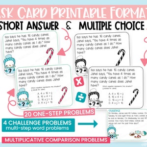 Winter Holiday Math Task Cards Multiplicative Comparison Word Problems ...