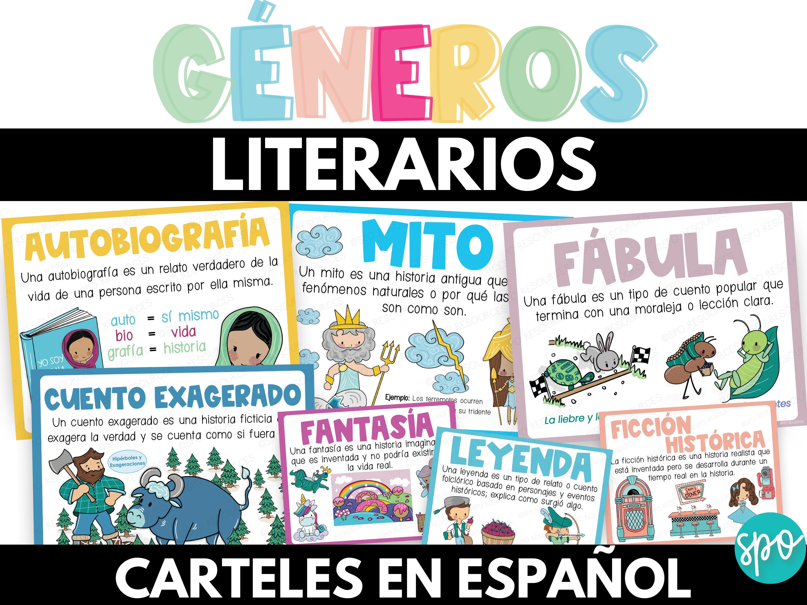 Carteles De Géneros De Lectura | Pósteres De Género Literario En ...