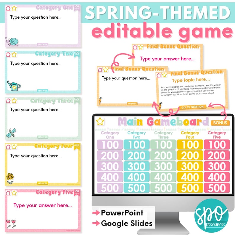 Spring Jeopardy Review Game Template Google Slides & Powerpoint ...