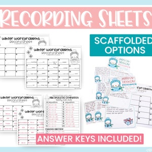 Winter Holiday Math Task Cards Multiplicative Comparison Word Problems ...