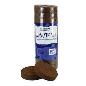 Minute Soil - Compressed Coco Coir Fiber Grow Medium - 80 MM Pucks - 10 Pack = 2.5 Gallons of Potting Soil