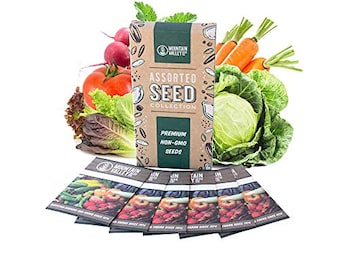 Salad Garden Seed Collection | Basic Assortment | 6 Non-GMO Vegetable Gardening Seed Packets: Lettuce, Carrot, Tomato, Cabbage, & More