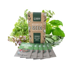 Organic Italian Herb Garden Seed Collection - 5 Non-GMO, Organic Seed Packets - Oregano, Thyme, Basil, Sage, Cilantro