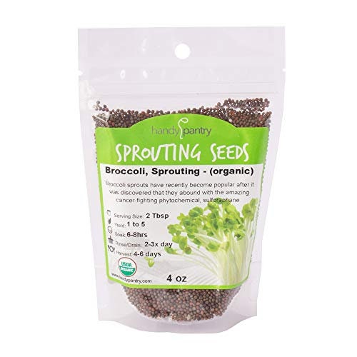 Organic Broccoli Sprout Growing Kit Includes 316 Stainless Steel Sprouting Lid, Sprout Stand