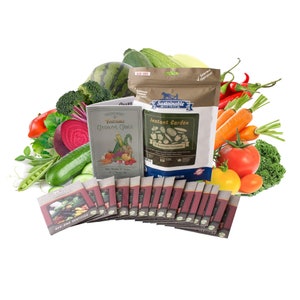 Instant Garden, Heirloom Vegetable Seed Collection, Non GMO Heirloom Garden Vegetable Herb Seeds - Tomato, Pepper, Lettuce, Carrot, and more