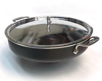 All Clad LTD Hard-Anodized Stainless Steel 5-Quart Saute / Sauteuse Pan with Double D Handles and 13" Lid