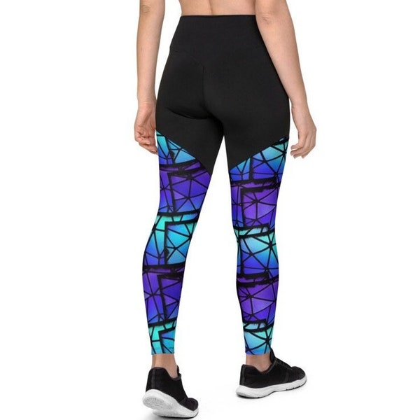 Women’s Sports Leggings / Festival Yoga Pants / “Cosmic Dimensions” — Rave Leggings