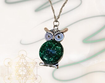 Boho Owl Necklace / Hippie Rave Jewelry / Antique Silver Charm Necklace