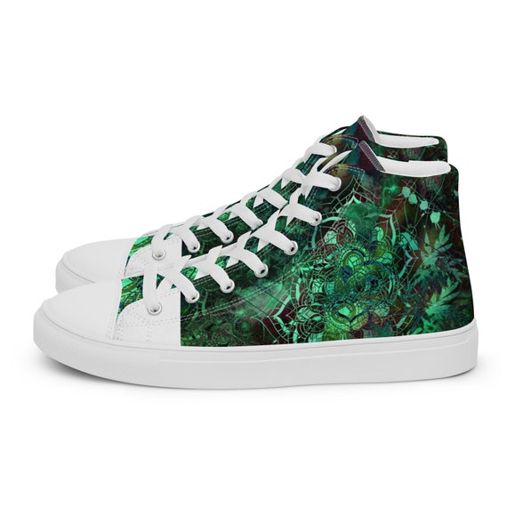 Mens High Top Canvas Shoes Psychedelic Custom Made Sneakers