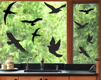 10x Vogelwaarschuwingsstickers, raamstickers, beschermstickers, keuze uit verschillende kleuren