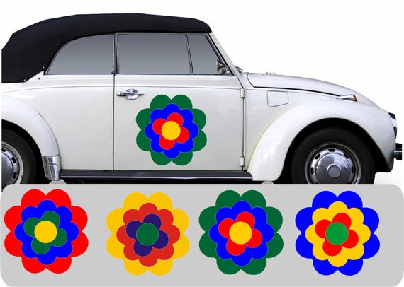 Sortiment 4 Prilblumen Blumen Aufkleber Pril* Blume Retroblume