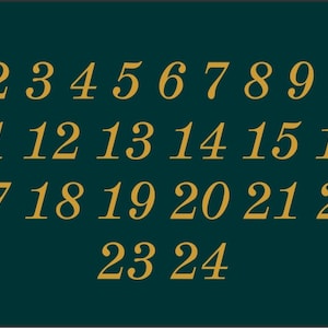 Adventskalender Aufkleber Zahlen Klebezahlen 1 bis 24  Farbewahl verschieden Größen Adventskalenderzahlen selbstklebend