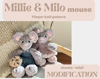Patrón de ratón tejido a mano: Milo & Millie Snugglers (Videotutorial)