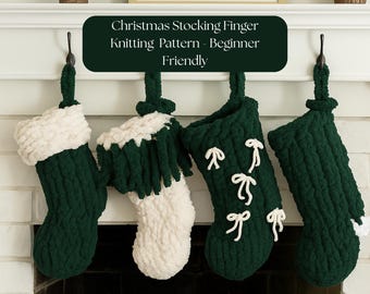 Christmas Stocking Finger Knitting Pattern – Beginner Friendly DIY Tutorial