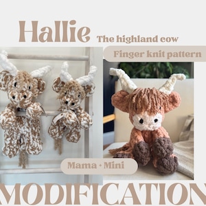 Finger Knit Highland Cow Snuggler: Video Tutorial (PDF Pattern)