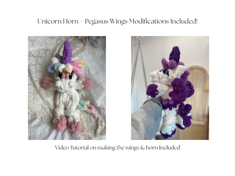 Helena the Horse 5 In 1 Finger Knitting Pattern- Horse, Zebra, Unicorn, Pegasus, & Donkey image 4